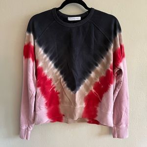 Daydreamer Pink, Navy, & Peach Tie Dye Cotton Terry Crew Neck Sweatshirt Size S